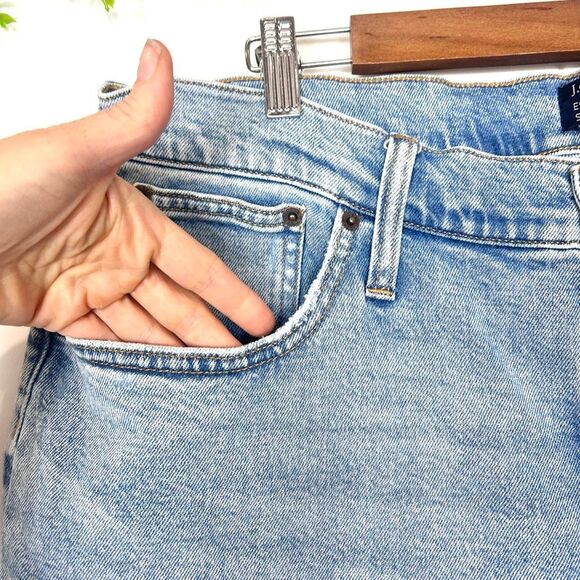 J. Crew Essential Straight Cropped Jeans Womens 35 Light Blue High Rise Raw Hem - Picture 8 of 16